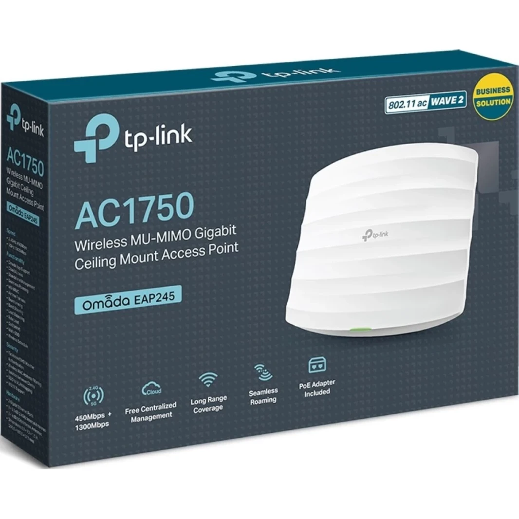 TP-Link Omada EAP245 AC1750 Wireless Access Point Gigabit Poe مدعوم