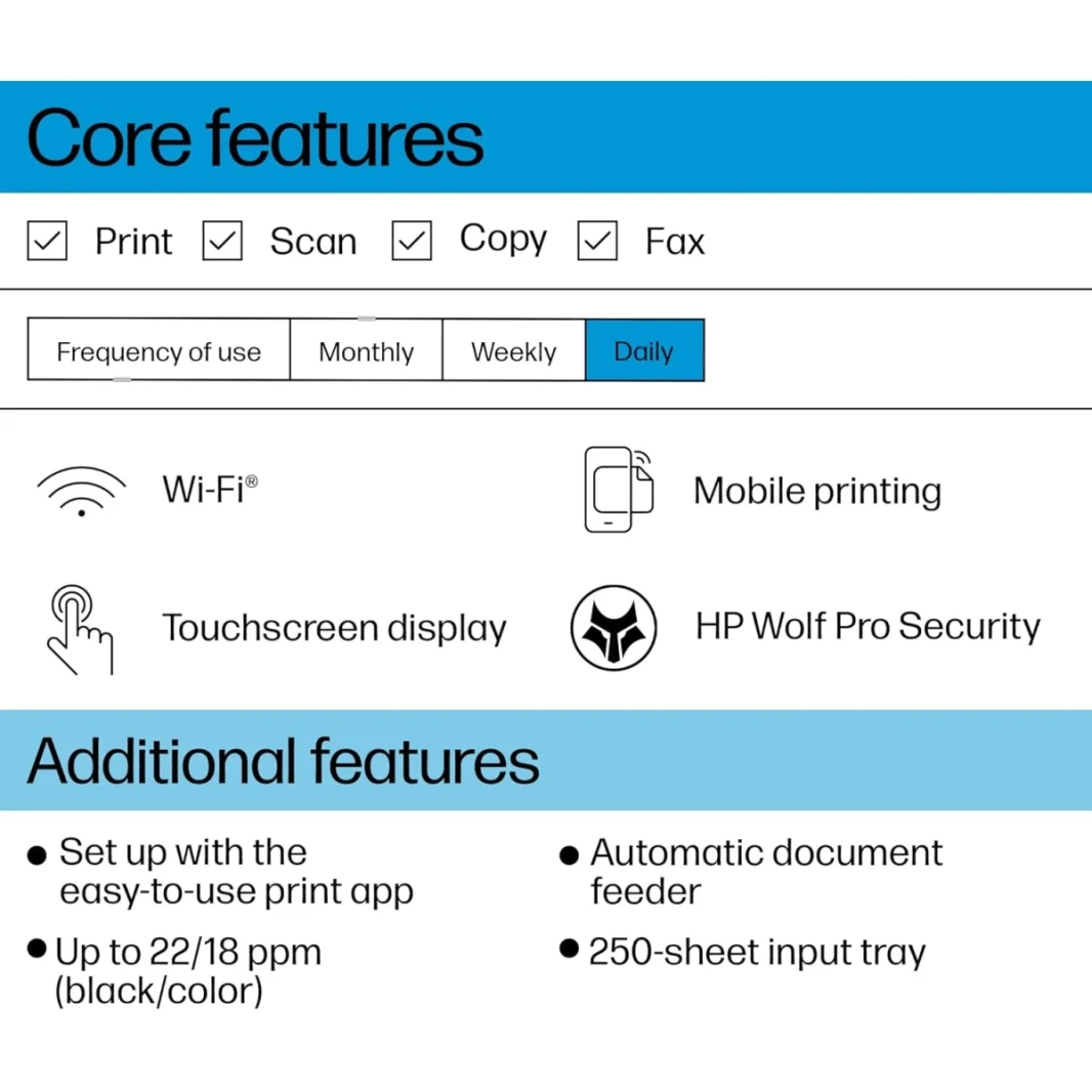 HP OfficeJet Pro 9123 All-in-واحد طابعة ملونة A4 مع أعمال الطباعة اللاسلكية و ADF ، Duplex