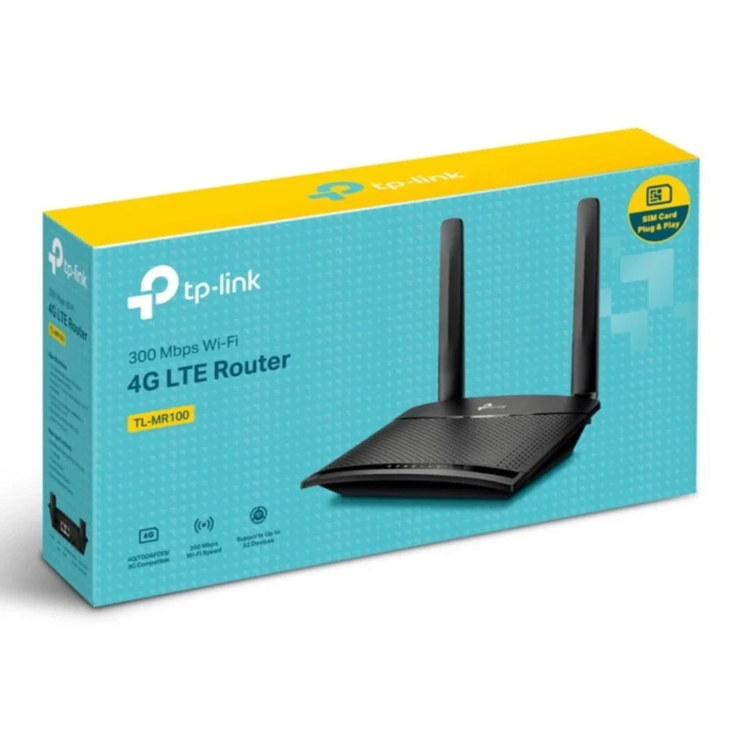 TP-Link TL-MR100 300 MBPS 4G LTE SIM فتحة WI-FI غير مطلوبة لا يوجد تكوين مطلوب