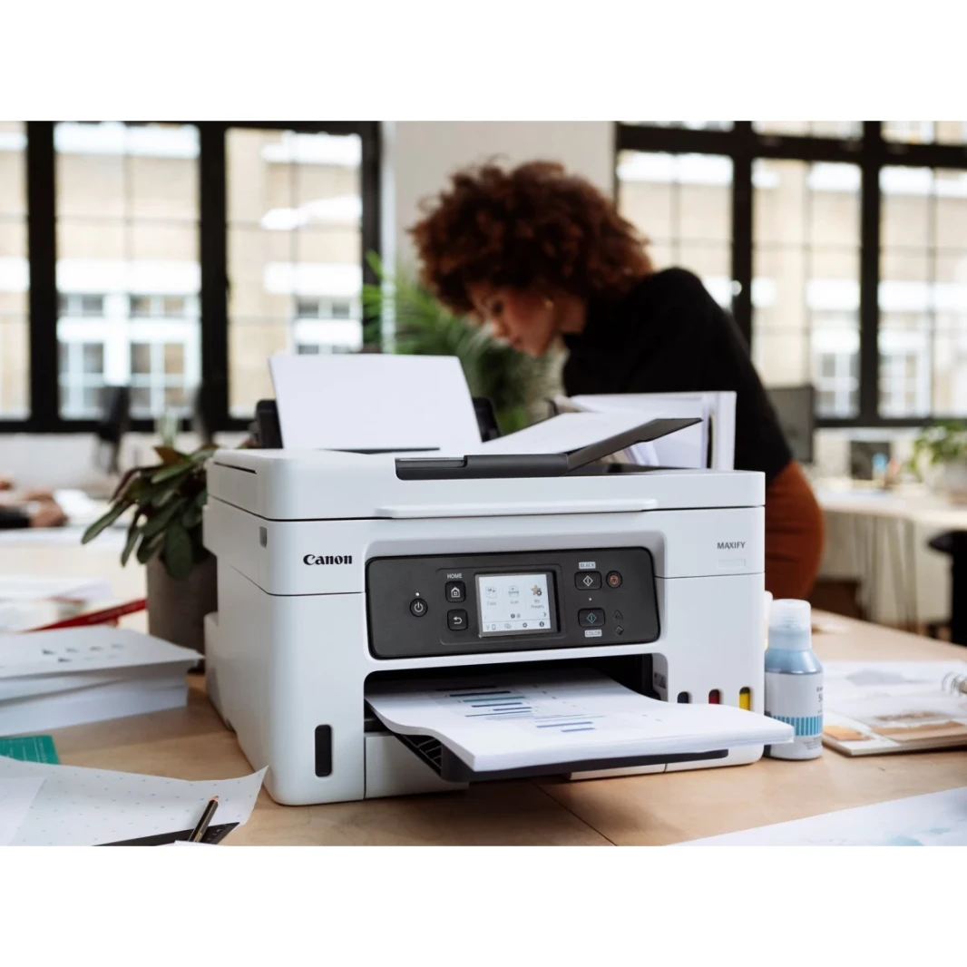 Canon Maxify GX4040 Ink Tank All-In-One Machine وشبكة متعددة الوظائف (نسخ/طباعة/مسح/فاكس) مع وحدة تغذية المستندات التلقائية-أبيض