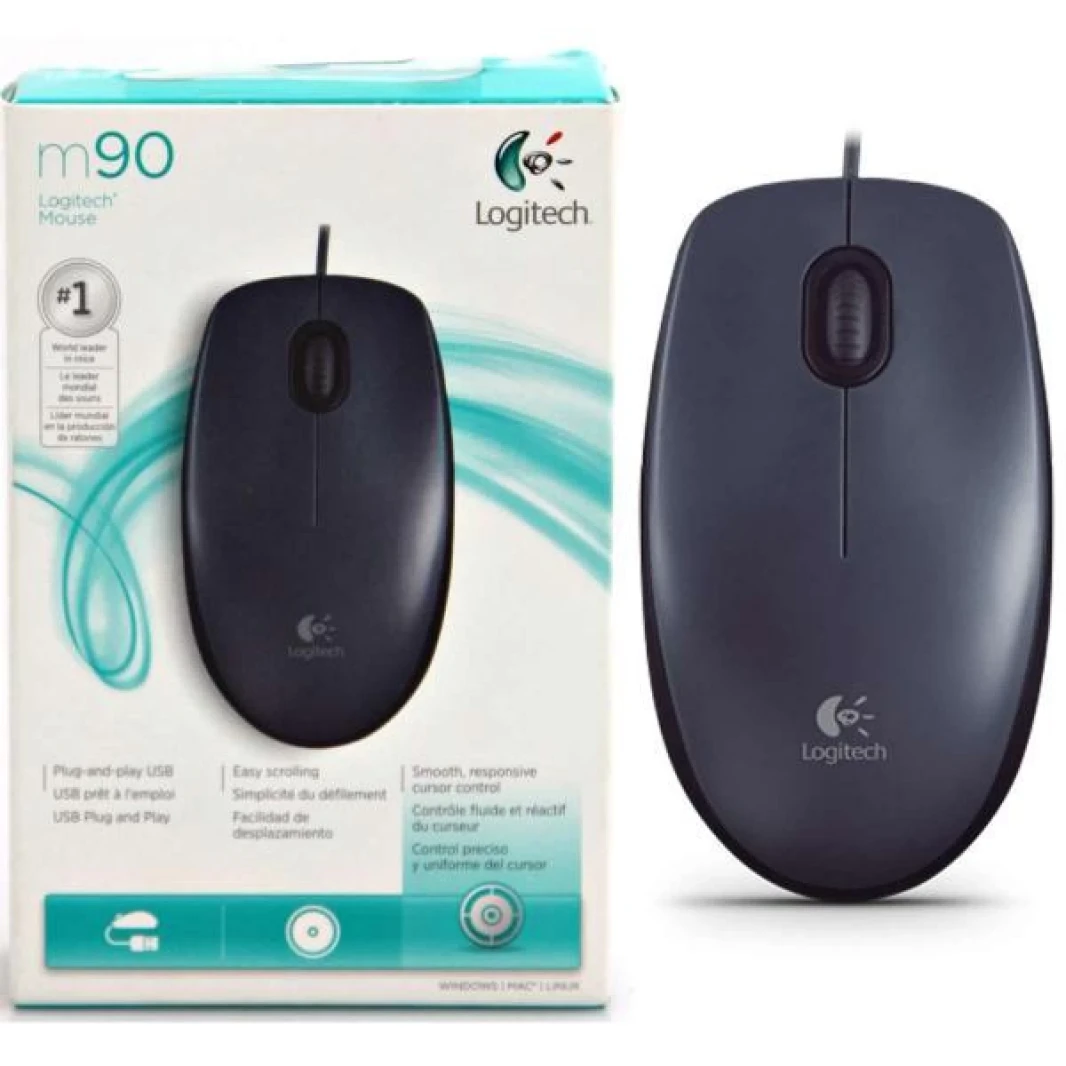 Logitech Wired Optical Mouse M90 USB 2.0 - Black