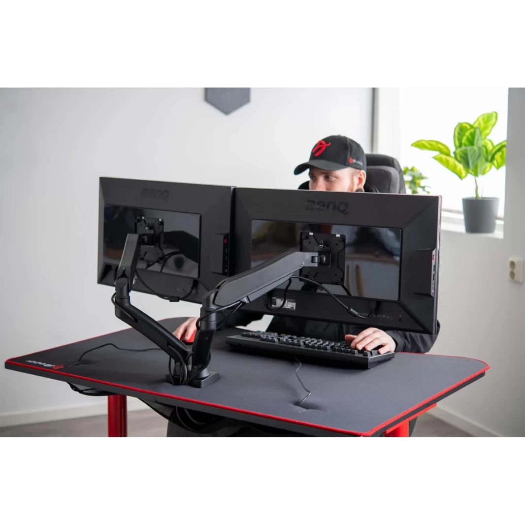 Arozzi Alzare Dual Gas Lift Monitor Arm 360 ° Management Cable Management - Black