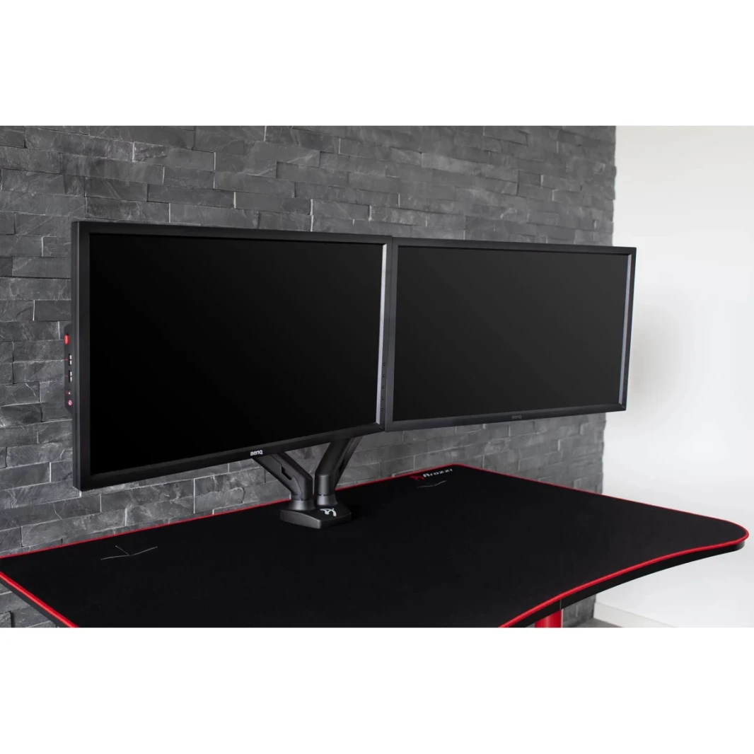 Arozzi Alzare Dual Gas Lift Monitor Arm 360 ° Management Cable Management - Black