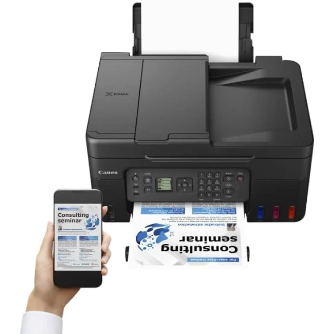 Canon Pixma G4470 حبر الخزان الكل في واحد آلة متعددة الوظائف اللاسلكية (نسخ/طباعة/مسح/فاكس) مع وحدة تغذية المستندات التلقائية-أسود