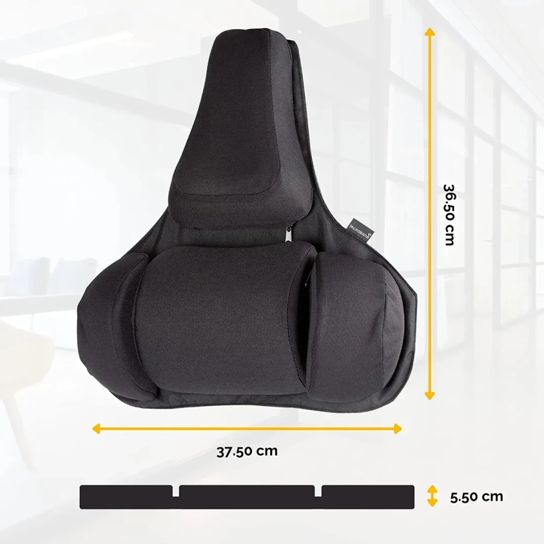 Fellowes Professional Series Ultimate Back Support 3 Memory Foam Section w/ Microban Protection - Black