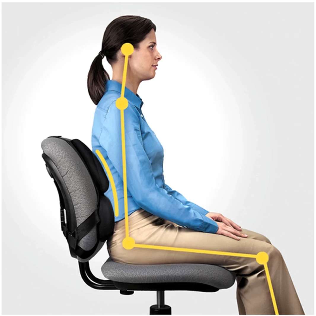 Fellowes Professional Series Ultimate Back Support 3 Memory Foam Section w/ Microban Protection - Black