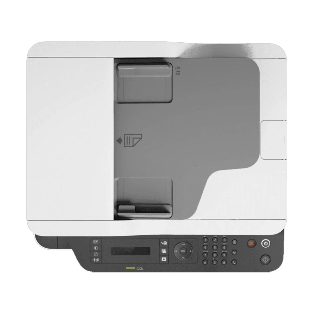 HP LaserJet MFP M137FNW Mono Black and White Laser Multifunction 4-In-One مع وحدة تغذية تلقائية-أبيض