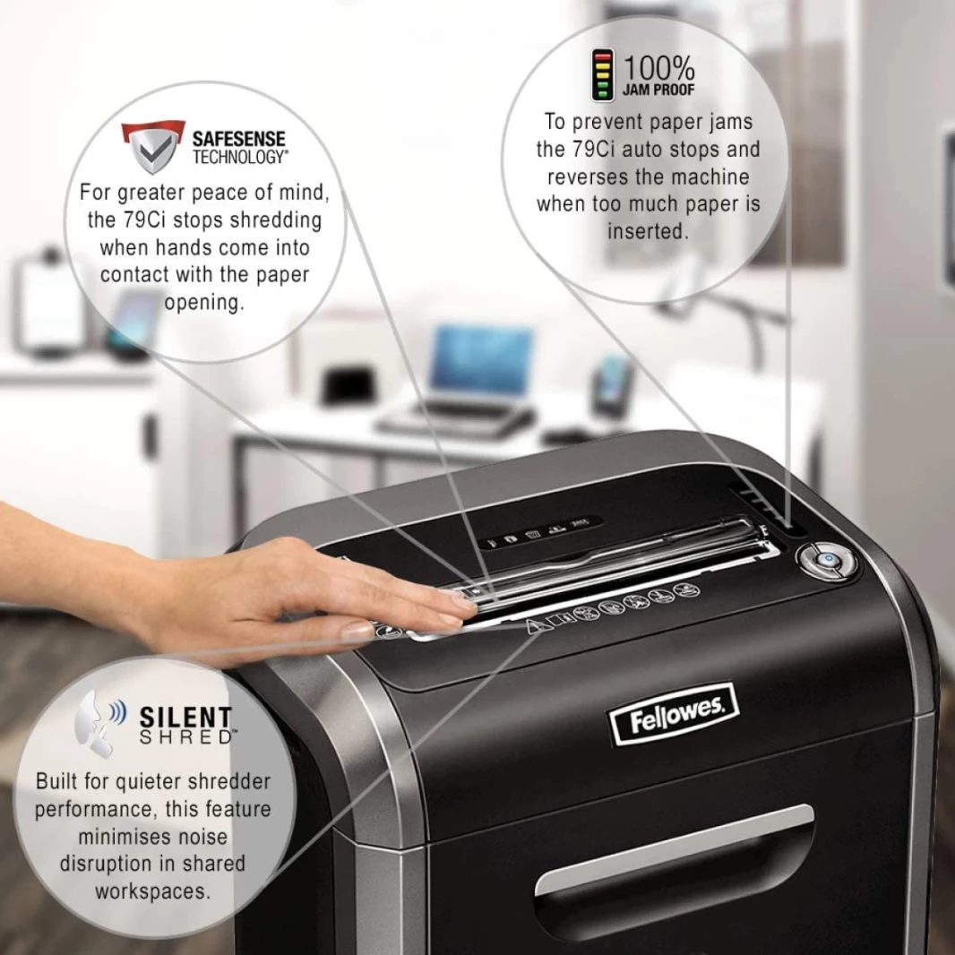 Fellowes Powershred 79Ci Cut Shredder 16 Sheet Capacity Black/Dark Silver