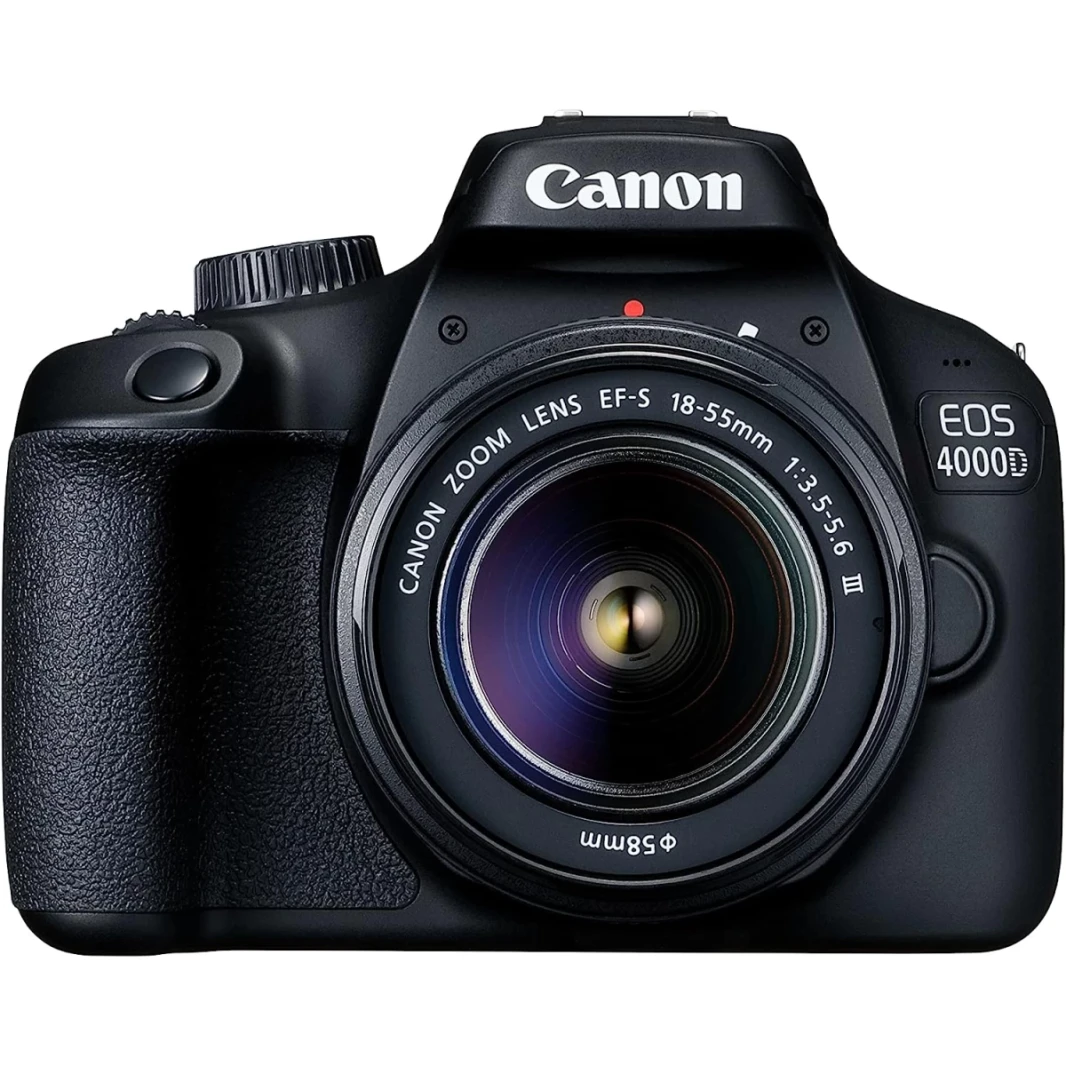 Canon EOS 4000D 18 MP DSLR CAMERA W/EF-S 18-55 MM F/3.5-5.6 III Lens 2.7in LCD 230K DOTS WI-FI SD/SDHC/SDXC SLOT-Black