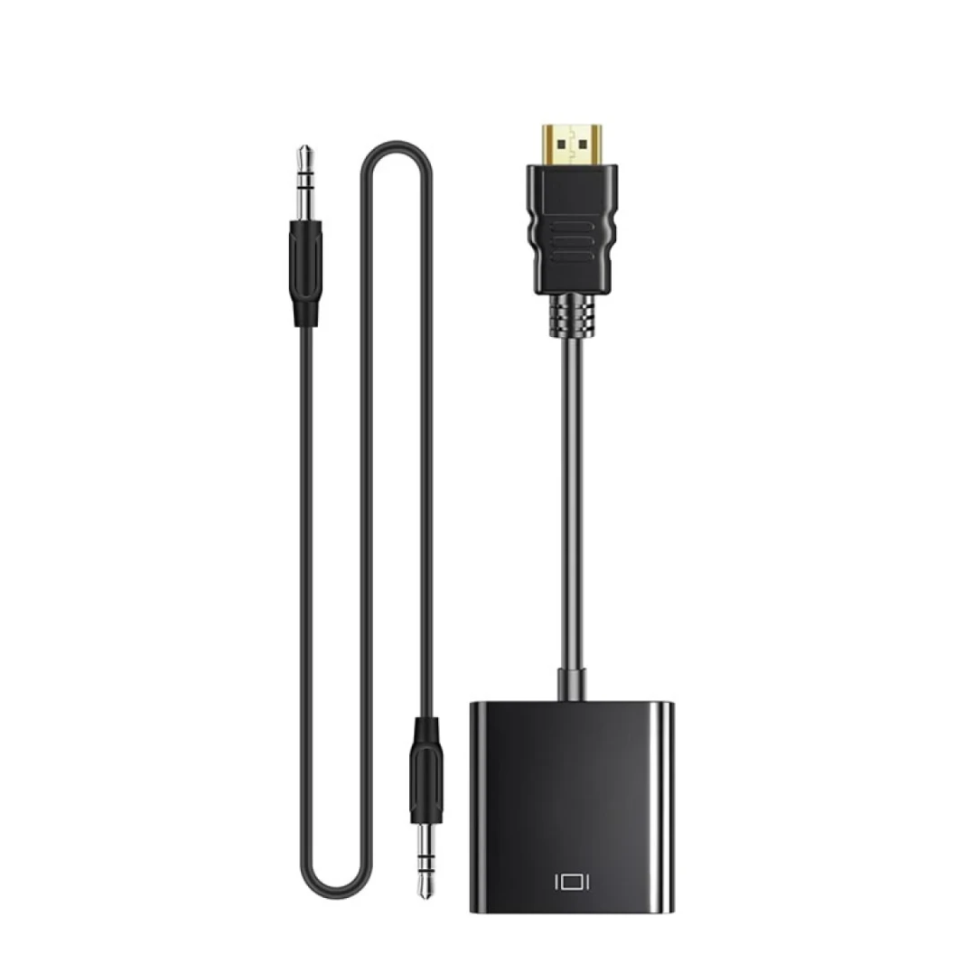 COTECi HDMI to VGA Cable with Audio Connector Adapter - Black