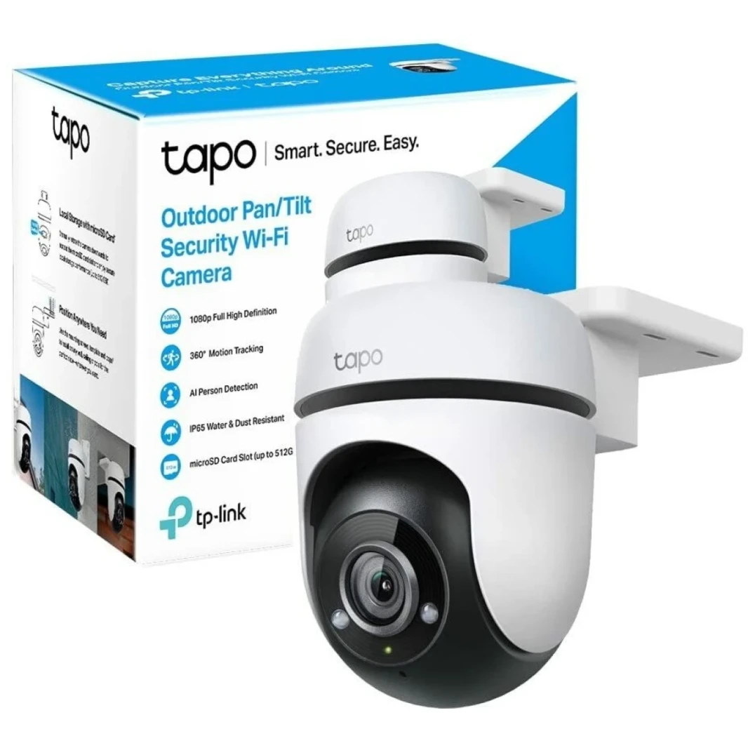 TP-Link Tapo C500 1080p Full HD 2MP 2MP في الهواء الطلق/الكاميرا Wi-Fi Security ، الصوت ثنائي الاتجاه ، واكتشاف الحركة 360 ، و IP65 مقاومة للطقس ، والرؤية الليلية ، وتخزين بطاقة Cloud & SD ، ويعمل مع Alexa & Google Home