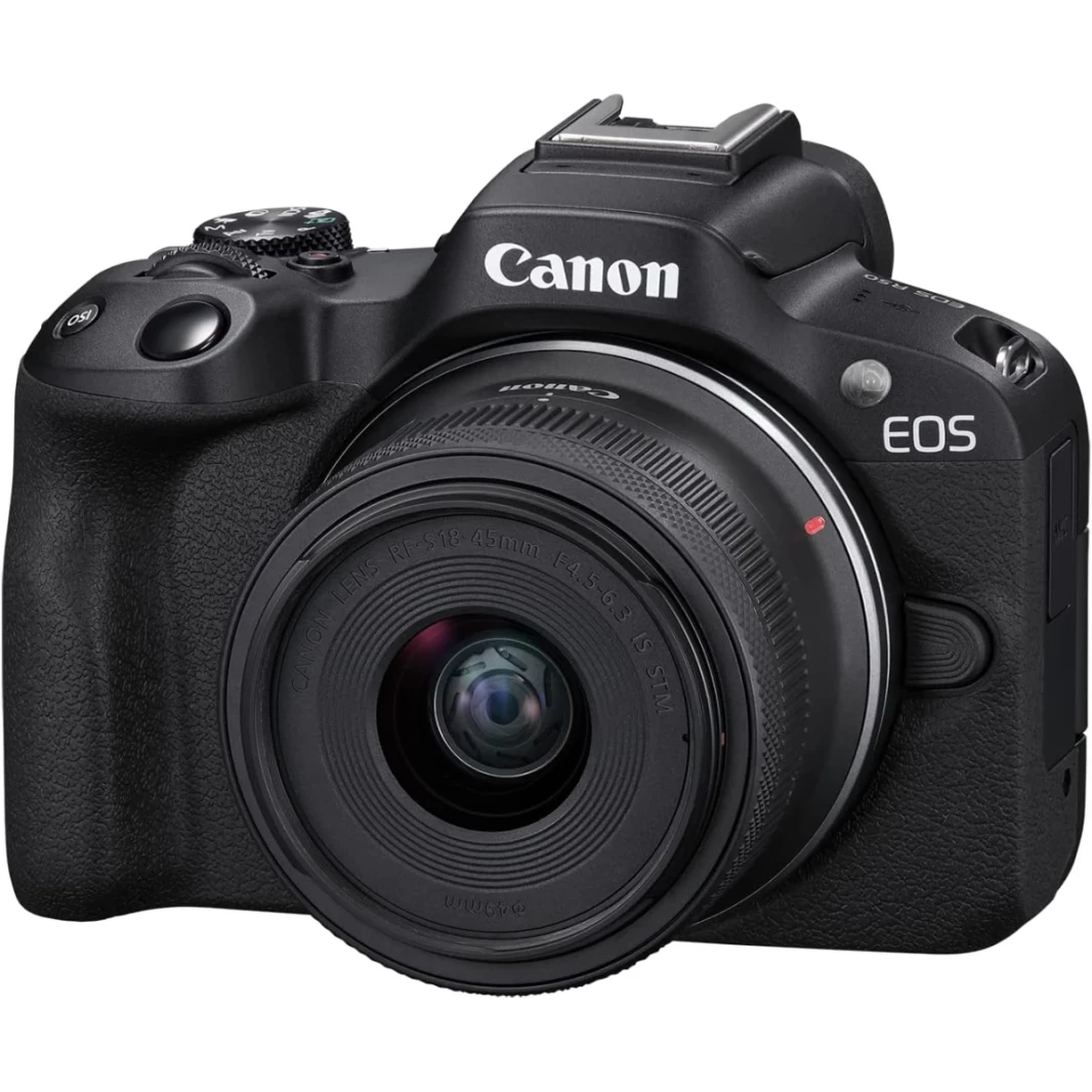 Canon EOS R50 Content Creator Kit Kit Mirrorless Vlogging Camera 24.2 MP 4K Video RF-S18-45MM F4.5-6.3 هو Microphone Stero Lens STM