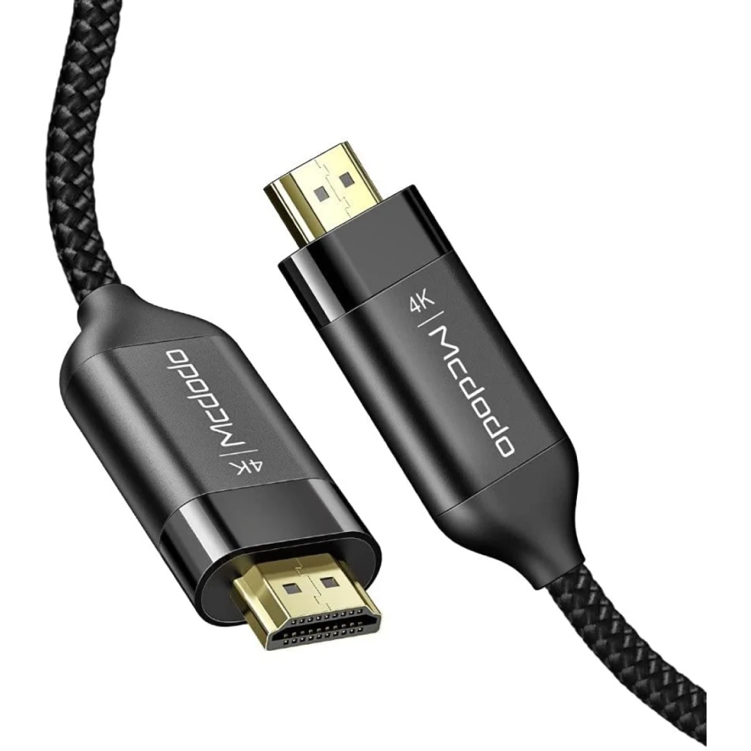 McDodo CA -7180 ​​عالي السرعة نايلون نايلون HDMI 2.0 كابل ، HD 1080P الكامل ، HDR ، HDCP 2.2،4K UHD 2160P ، ل PS3 PS4 Xbox One 360 ​​HDTV Apple TV ، 2M - Black - Black - Black