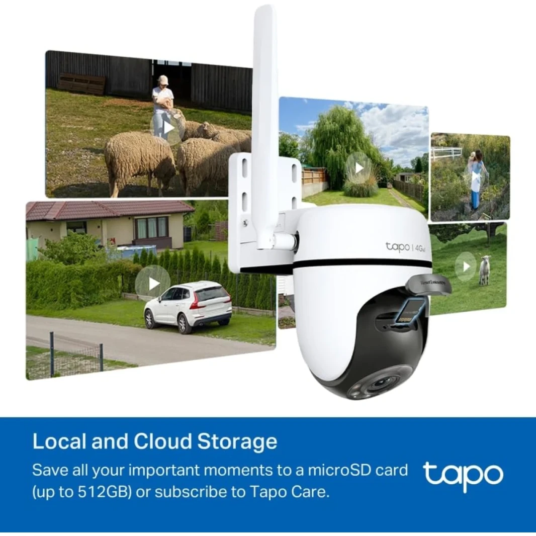 TP-Link TAPO C501GW PAN/TILT 4G LTE LTE Outdoor Camera ، لا حاجة إلى Wi-Fi ، 1080 بكسل HD كامل ، 360 درجة تتبع الحركة ، لا رسوم شهرية ، اكتشاف الذكاء الاصطناع