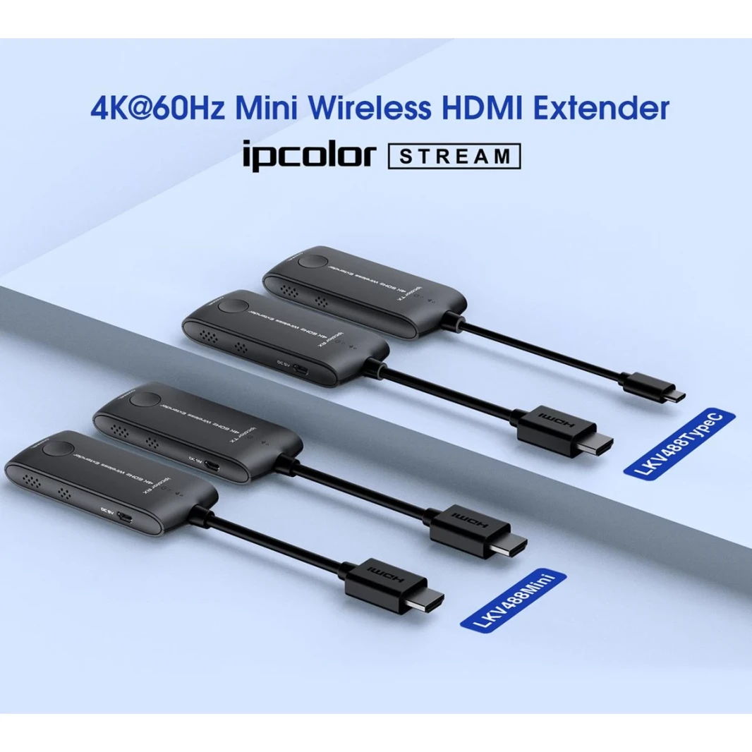 LENKENG LKV488MINI WIRELESS HDMI 4K Extender (HDMI Transmitter & HDMI Receiver) تصل إلى 20 مليون دعم لمؤتمرات الفيديو ، والترفيه المنزلي والتعليم الوسائط المتعددة