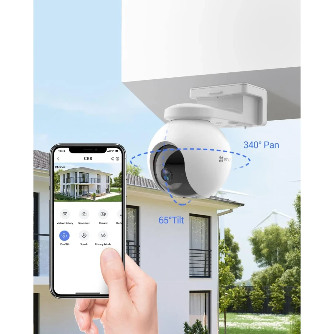 كاميرا أمان Ezviz CS-HB8 4MP ، وكاميرا WiFi في الهواء الطلق مع البطارية ، والتحدث ثنائية الاتجاه ، والرؤية الليلية الملونة ، والتعقب التلقائي ، والكشف عن الحركة البشرية الذكية ، وعرض 360 درجة ، والعمل مع Solar Panel و Alexa