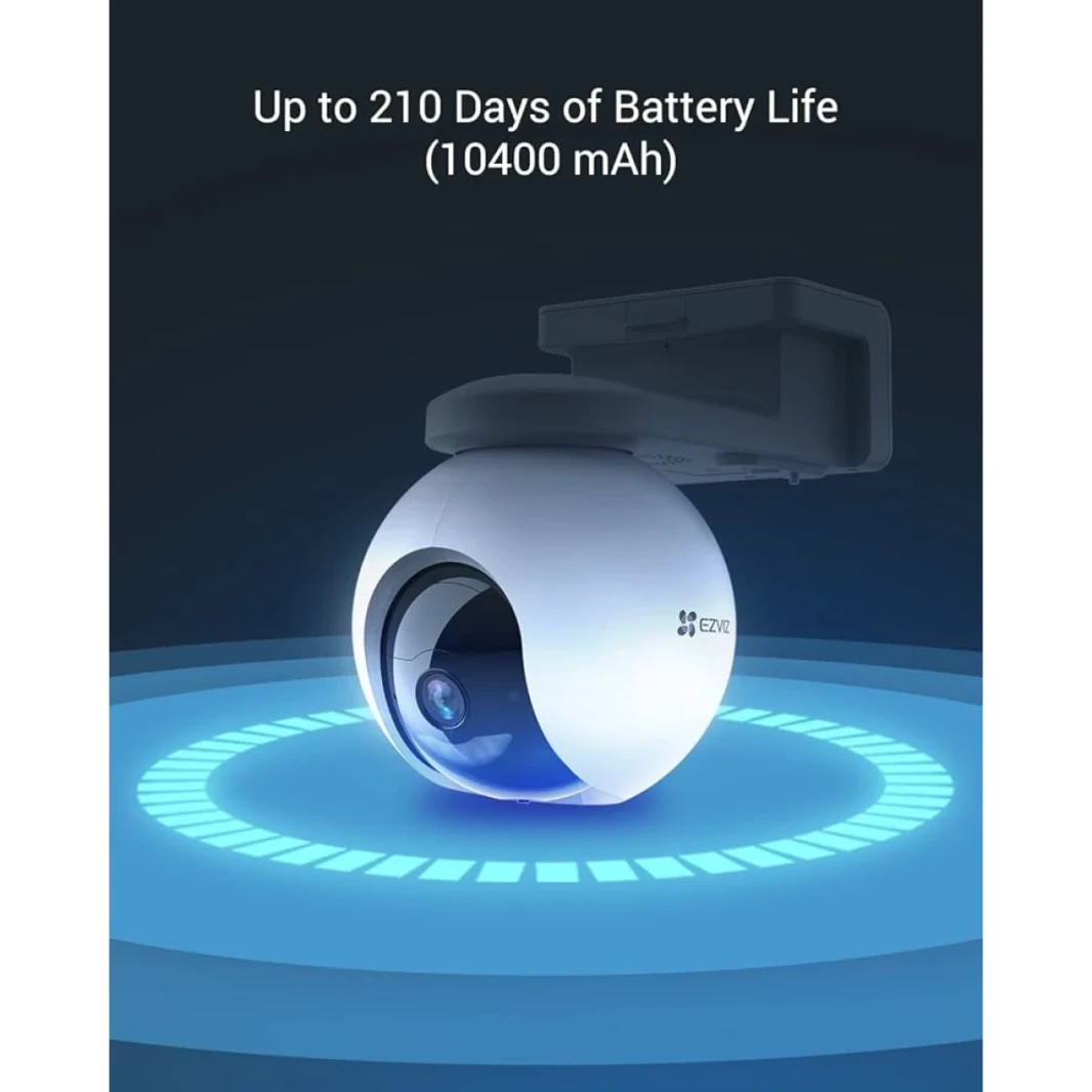 كاميرا أمان Ezviz CS-HB8 4MP ، وكاميرا WiFi في الهواء الطلق مع البطارية ، والتحدث ثنائية الاتجاه ، والرؤية الليلية الملونة ، والتعقب التلقائي ، والكشف عن الحركة البشرية الذكية ، وعرض 360 درجة ، والعمل مع Solar Panel و Alexa