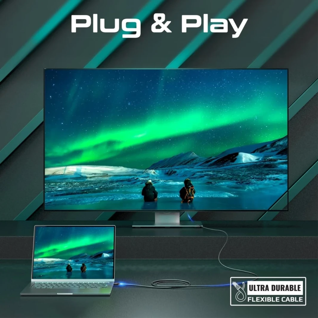 Promate ProLink4K60-10M HDMI 2.0 Cable 4K@60Hz 3D Video Support 18Gbps Bandwidth Ethernet 10M Fiber Optic Cable and Gold-Plated