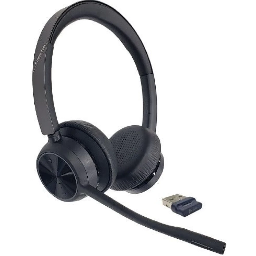 Poly Voyager 4320 USB-A Wireless Headset إلغاء الضوضاء السلبية حتى 24 ساعة وقت التحدث (فرق معتمدة) للكمبيوتر/Mac/Mobile W/BT700 محول وشحن