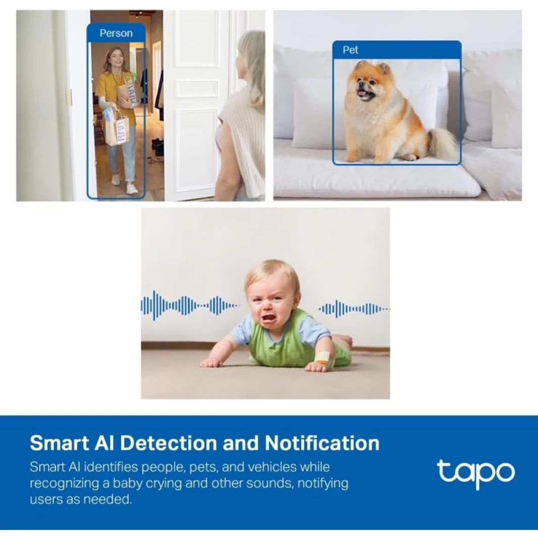 TP-Link Tapo C125 2K QHD 140 ° AI Smart Home Security Wi-Fi Camera Motion & Person Detection Attific