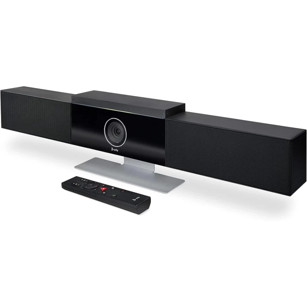 Poly Studio 4K USB Video Conference System Camera/Mic/Speaker Small & Medium Conference Rooms Presenter Tracking NoiseBlock AI Autoframing Teams/Zoom Certified
