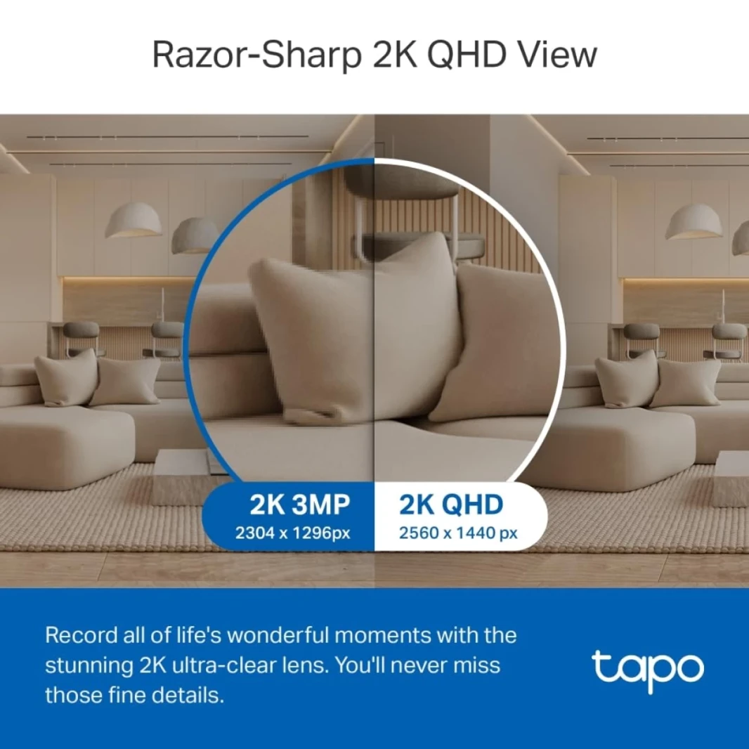 TP-LINK TAPO C220 PAN/TILT SMART AI 2K 4MP QHD 1440P Home Security Wi-Fi Camera Alexa & Google Assistant Nigh