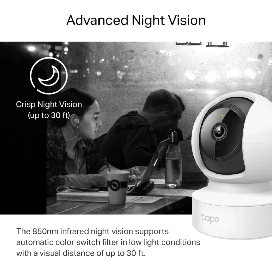 TP-LINK TAPO C212 2K 3MP PAN/TILT SMART HOME SECURITY WI-FI CAMPY AI Detection & Attific