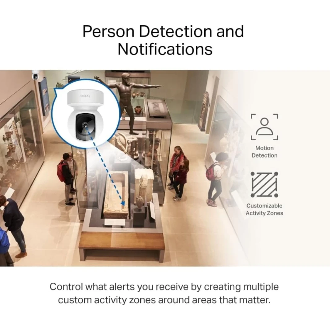 TP-LINK TAPO C212 2K 3MP PAN/TILT SMART HOME SECURITY WI-FI CAMPY AI Detection & Attific