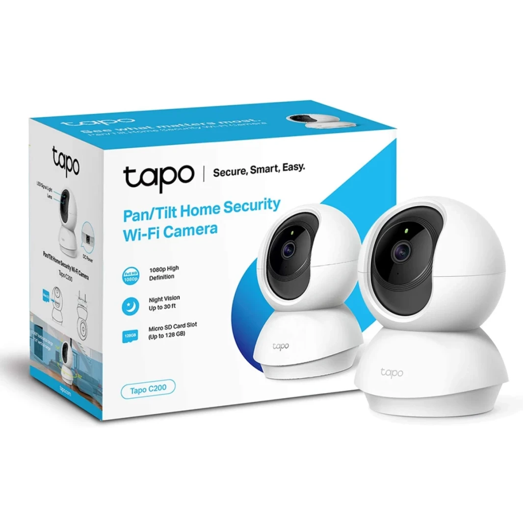 TP-LINK TAPO C200 PAN/ TILT Security Camera w/ Motion Detection 1080p 2-Way Audio Night Vision Cloud & SD Storage Works with Alexa & Google Home