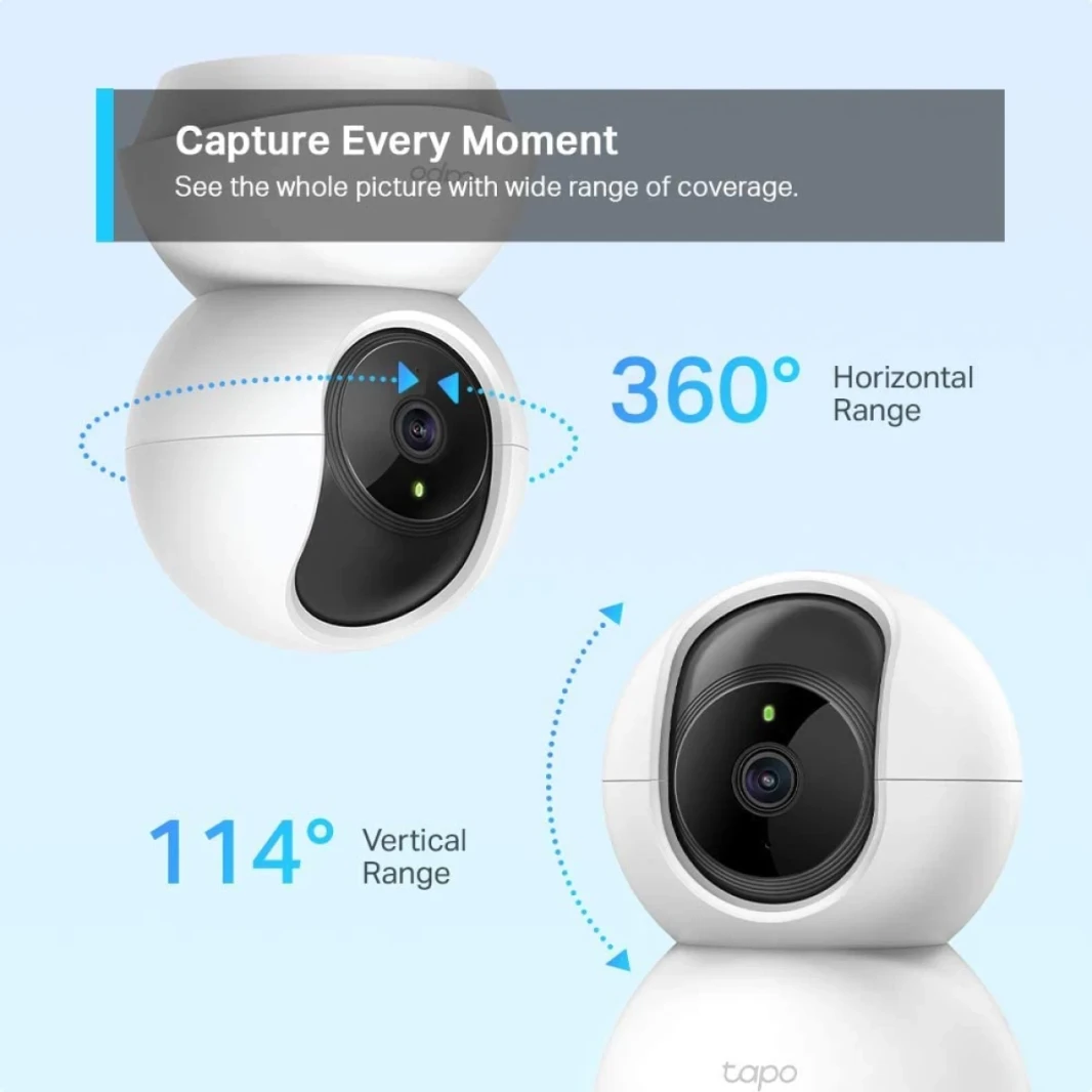 TP-LINK TAPO C200 PAN/ TILT Security Camera w/ Motion Detection 1080p 2-Way Audio Night Vision Cloud & SD Storage Works with Alexa & Google Home
