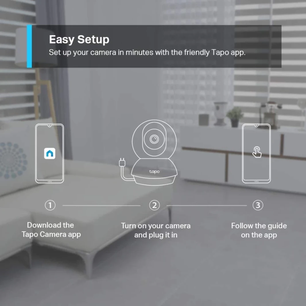 TP-LINK TAPO C200 PAN/ TILT Security Camera w/ Motion Detection 1080p 2-Way Audio Night Vision Cloud & SD Storage Works with Alexa & Google Home