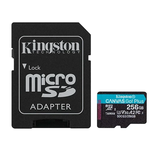 Kingston 256GB Canvas GO! بالإضافة إلى بطاقة ذاكرة microSD