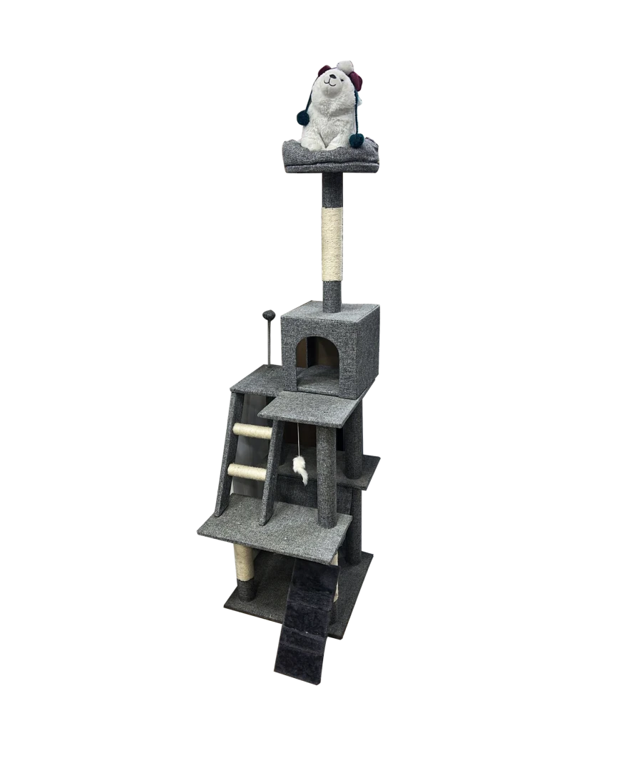 Three-level cat scratcher for active cats