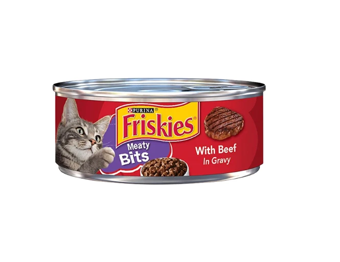 Friskies Beef with Gravy Cat Food 156g – Wet food with beef and gravy, 156 grams