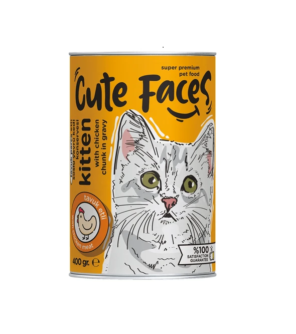 Cute Faces Wet Kitten Food with Chicken – Wet food for kittens with chicken flavor