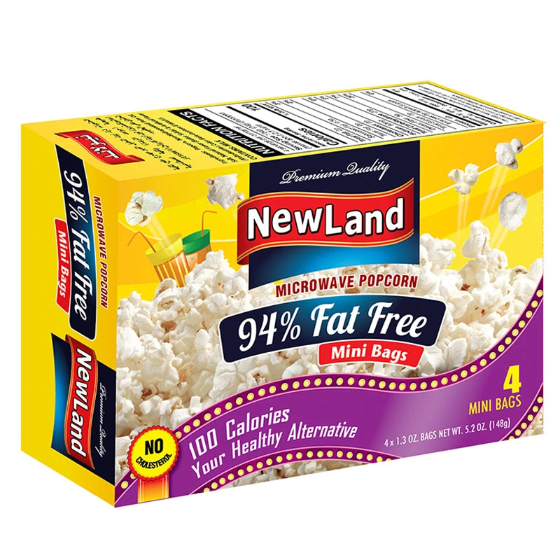 New Land 100 Calories Microwave Popcorn 148g, 4 Mini Bags
