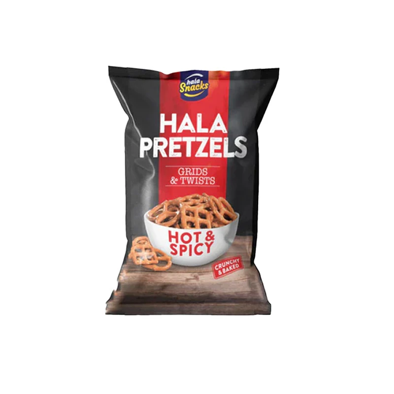 Hala Snacks Pretzels Grids and Twists Hot & Spicy 30g