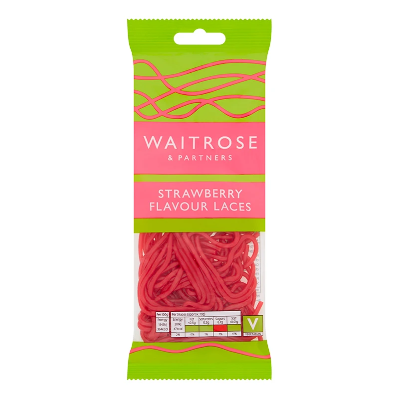 Waitrose Strawberry Flavor Laces 65g