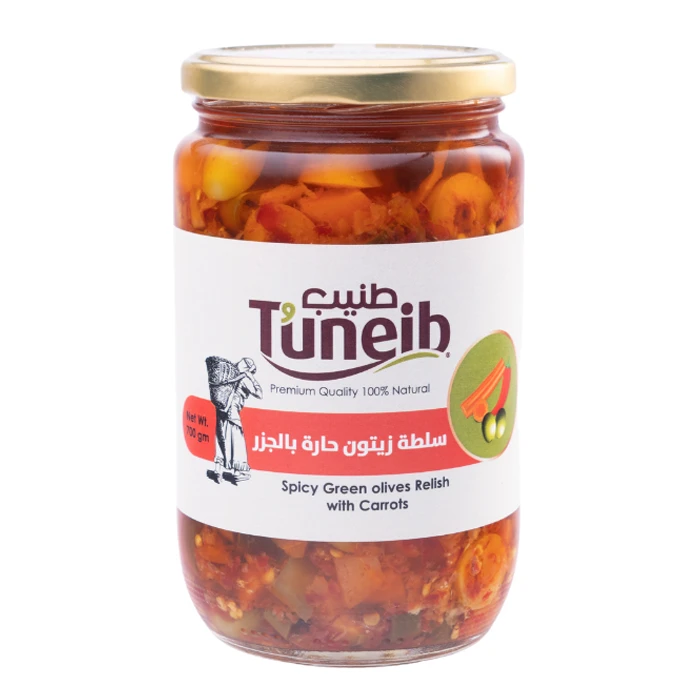 Tuneib Spicy Green Olives Relish with Carrots 700g