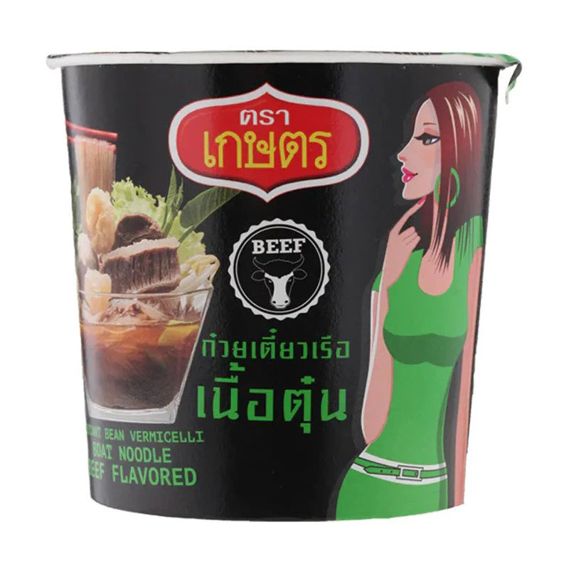 Kaset Instant Bean Vermicelli Boat Noodle, Beef Flavor 35g