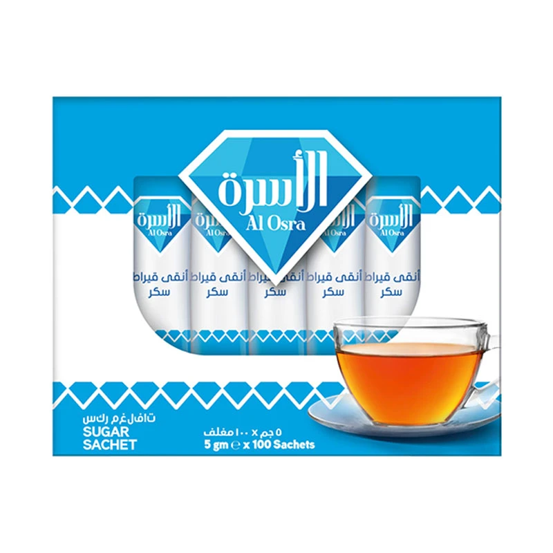 Al Osra White Sugar, 100 Sachets x 5g