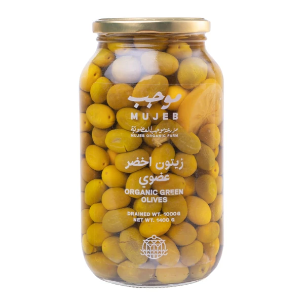Mujeb Organic Green Olives 1400g