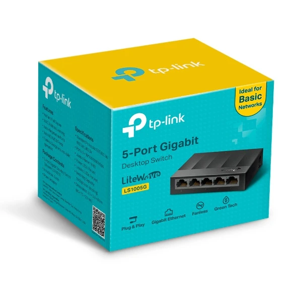 TP-Link LS1005G | 5-PORT 10/100/1000MBPS مفتاح شبكة سطح المكتب