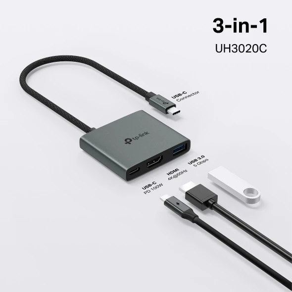 TP-Link UH3020C | USB Type-C 3 في 1 محور