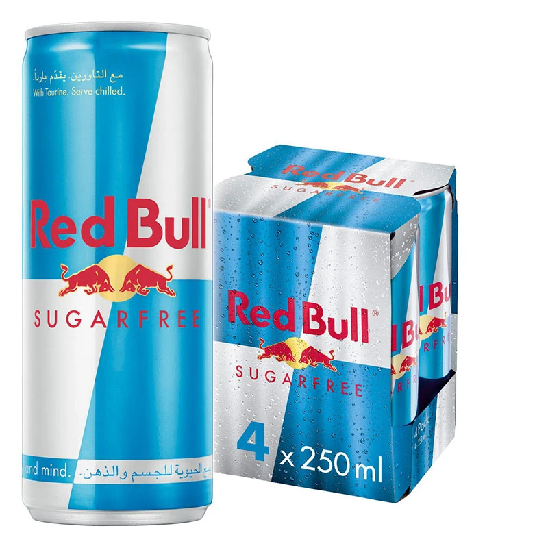 مشروب الطاقة ريد بول بدون سكر 4 عبوات 250 مل - Red Bull