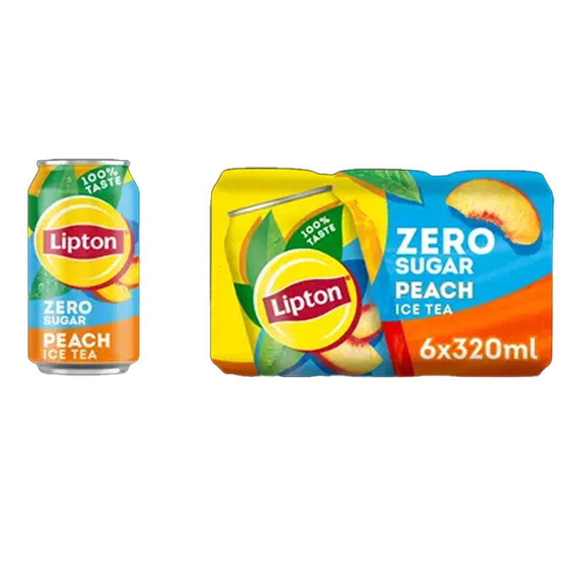 Lipton الشاي المثلج بدون سكر بنكهة الخوخ 320 مل × 6 قطع