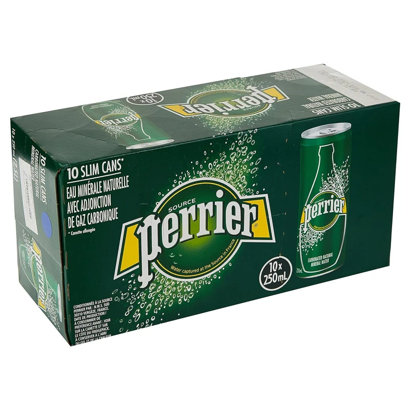Perrier Sparkling Natural Mineral Water, 10 x 250ml