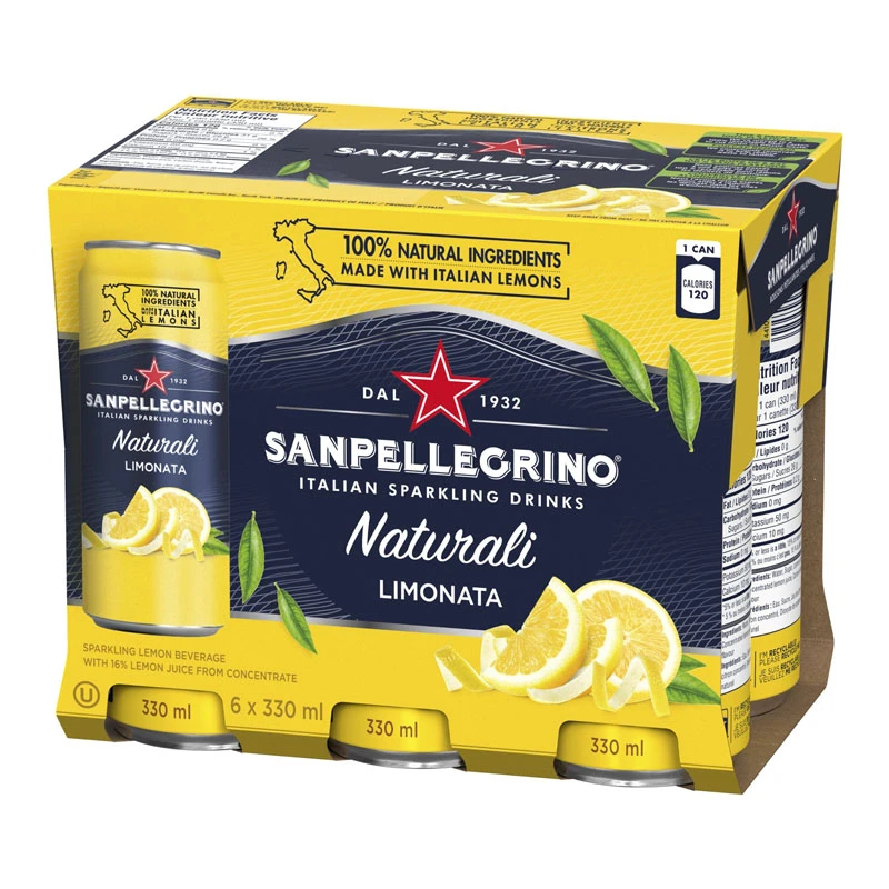 San Pellegrino Naturali Limonata Sparkling Water 6Pcs x 330ml
