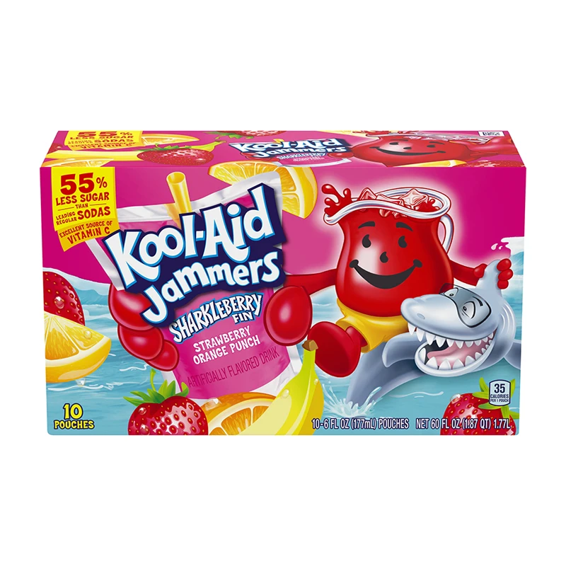 Kool Aid Jammers Strawberry & Orange Juice 10 Pouches x 177ml