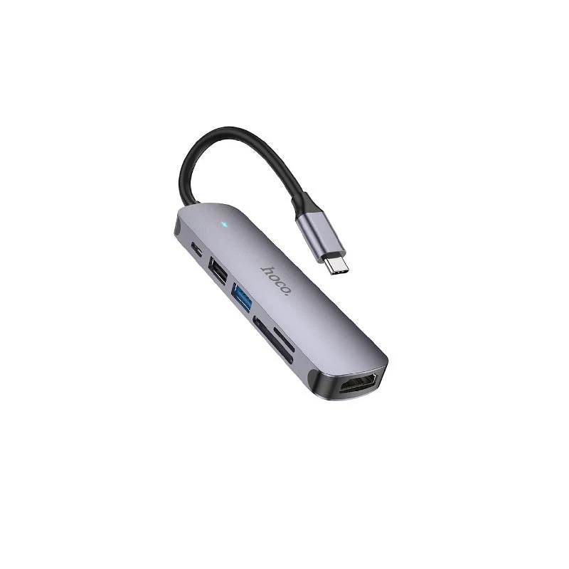 محول Hoco HB28 متعدد الوظائف 6 في 1 من Type-C إلى HDMI